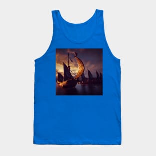 Viking Raiders on Longships Tank Top